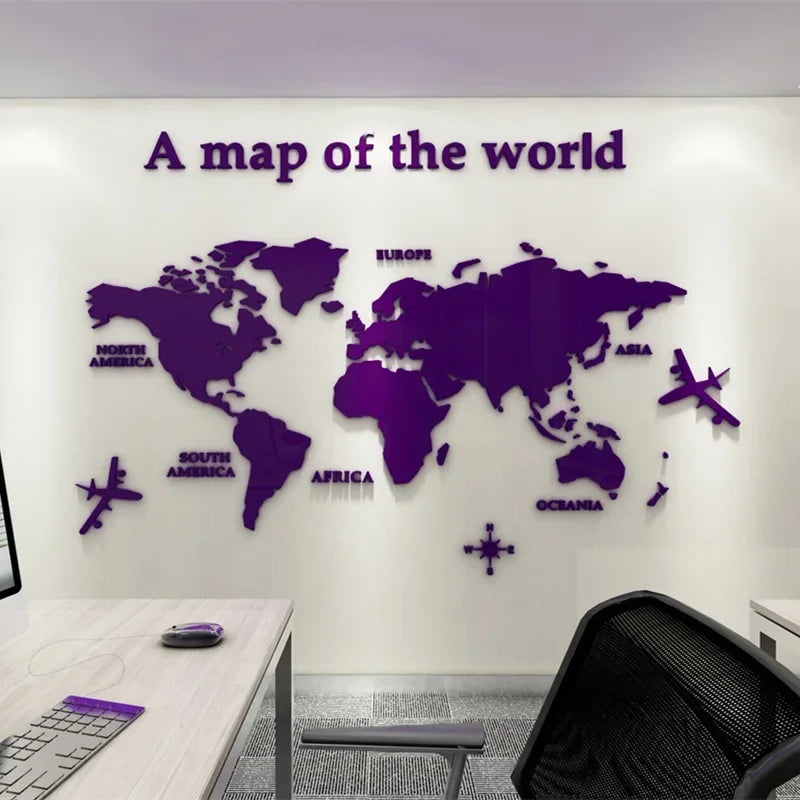 Carte du monde décoration murale