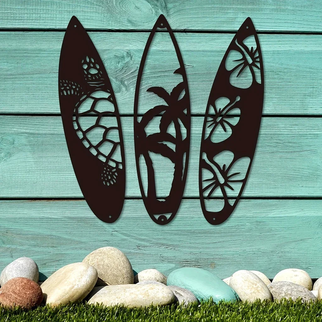 Planche de surf décoration murale métal
