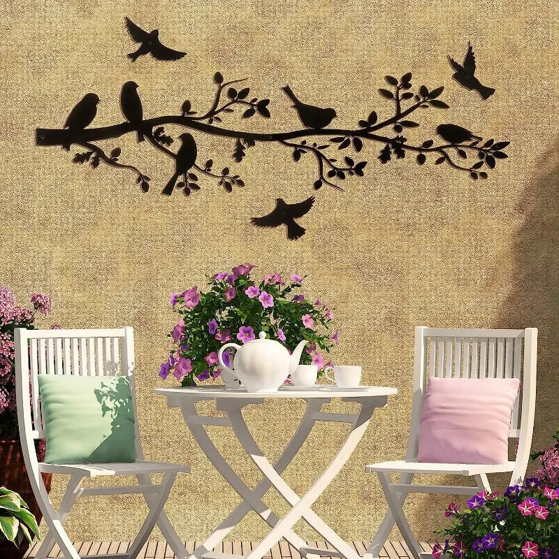 Décoration murale oiseaux métal