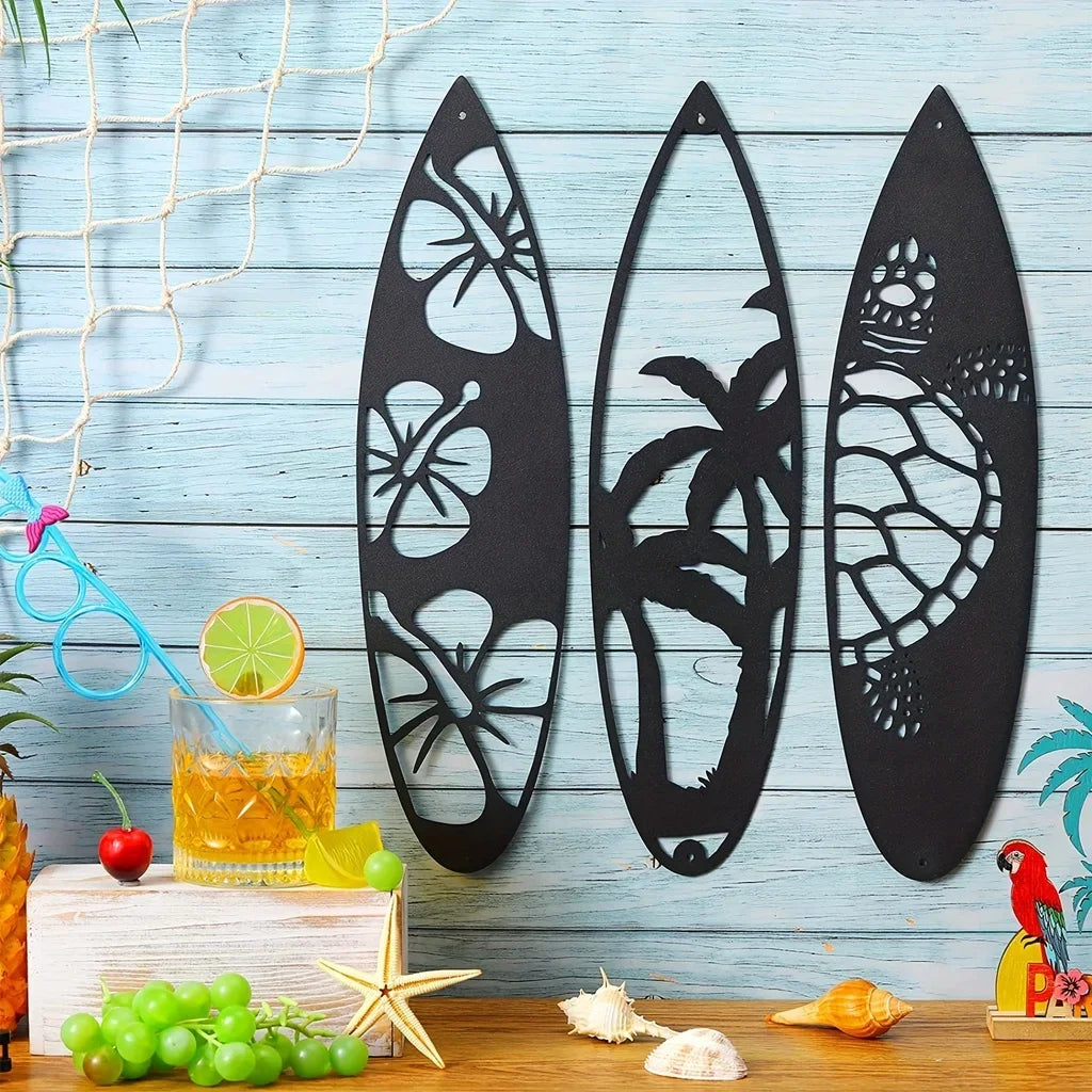 Planche de surf décoration murale métal