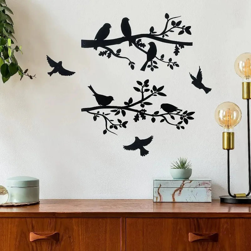 Décoration murale oiseaux métal