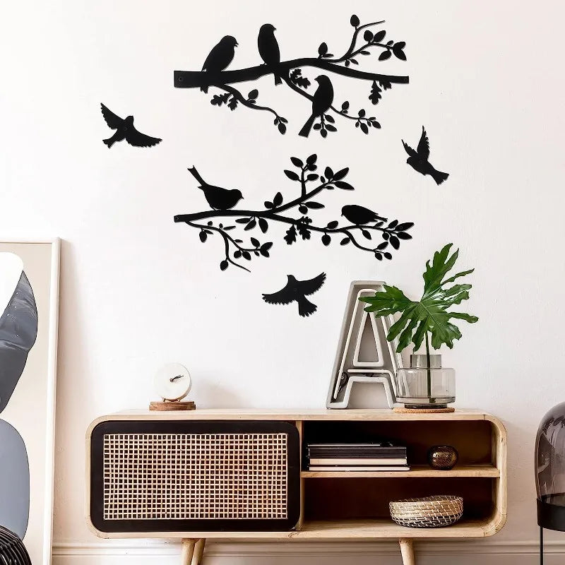 Décoration murale oiseaux métal