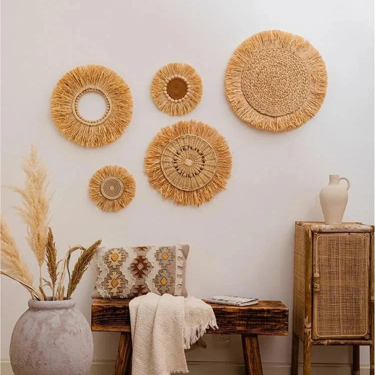 Décoration murale paille